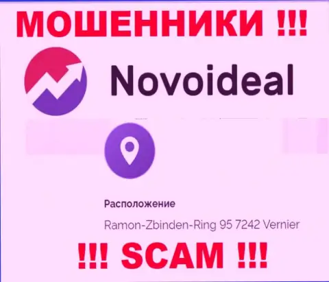 Верить инфе, что NovoIdeal представили у себя на веб-сервисе, на счет юридического адреса, не рекомендуем