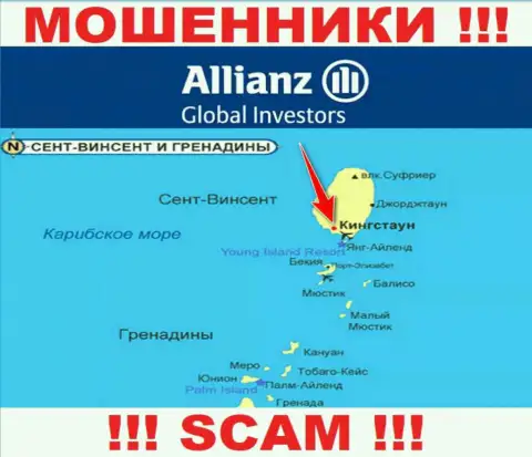 Allianz Global Investors беспрепятственно обдирают, поскольку разместились на территории - Kingstown, St. Vincent and the Grenadines