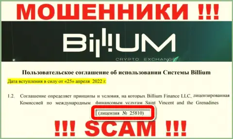 Вы не сумеете забрать назад денежные вложения с организации Billium Finance LLC, предоставленная на web-ресурсе лицензия в этом случае не сможет помочь