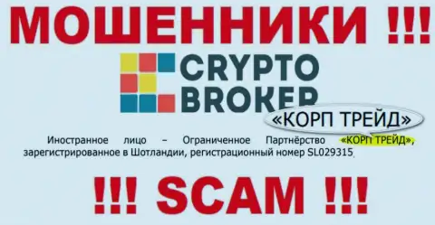 Инфа о юридическом лице интернет кидал Crypto-Broker Com