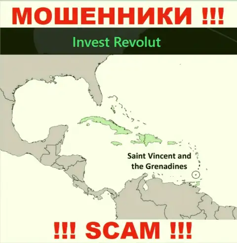 Инвест-Револют Ком имеют регистрацию на территории - Kingstown, St Vincent and the Grenadines, остерегайтесь совместной работы с ними