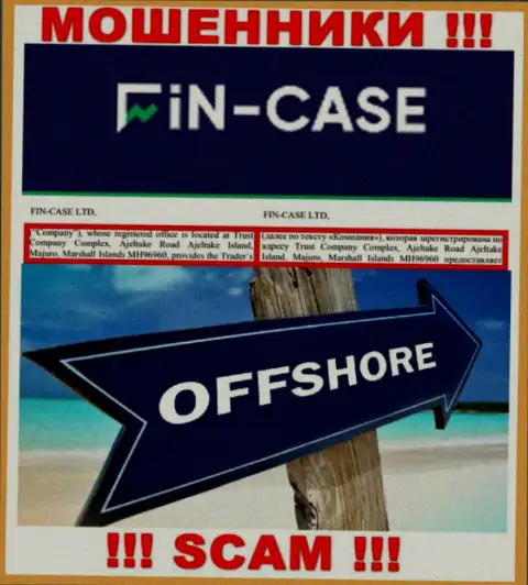 Fin Case - это АФЕРИСТЫ !!! Осели в офшорной зоне по адресу: Trust Company Complex, Ajeltake Road Ajeltake Island, Majuro, Marshall Islands MH96960 и отжимают денежные вложения своих клиентов