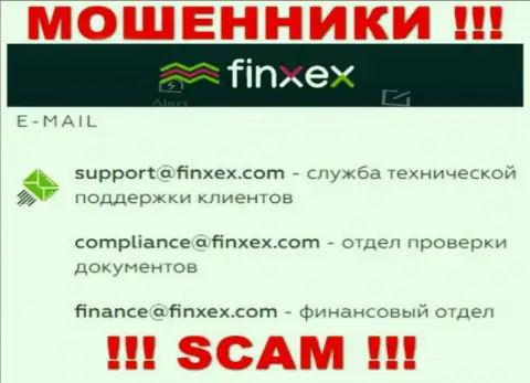 В разделе контактной инфы интернет-обманщиков Финксекс Ком, расположен вот этот е-мейл для обратной связи