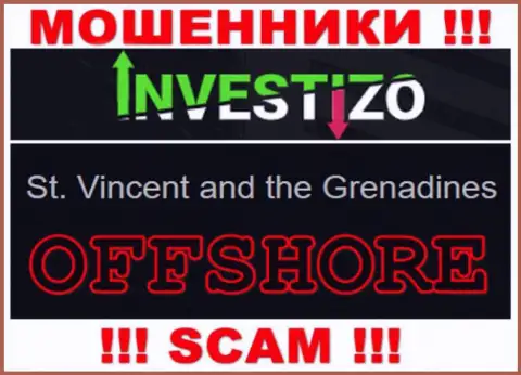 Поскольку Investizo находятся на территории St. Vincent and the Grenadines, присвоенные финансовые вложения от них не вернуть