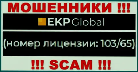 На сайте EKP Global имеется лицензия, только вот это не отменяет их мошенническую сущность