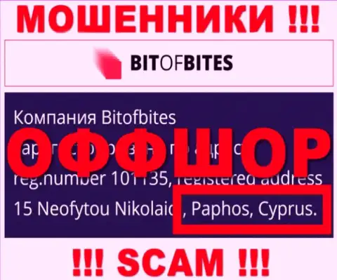 Bit Of Bites - это internet махинаторы, их адрес регистрации на территории Cyprus