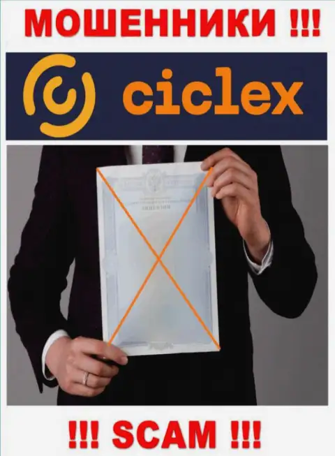 Информации о лицензии компании Ciclex на ее официальном онлайн-ресурсе НЕТ