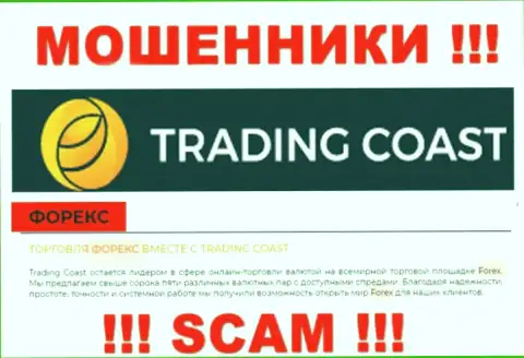 Область деятельности Trading Coast: ФОРЕКС - хороший доход для интернет-мошенников