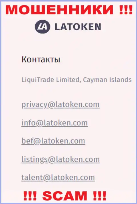 Электронная почта лохотронщиков Latoken, предоставленная на их web-ресурсе, не рекомендуем связываться, все равно сольют