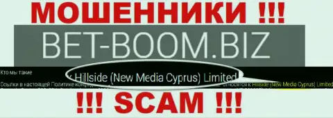 Юридическим лицом, владеющим internet мошенниками Bet-Boom Biz, является Хиллсиде (Нью Медиа Кипр) Лтд