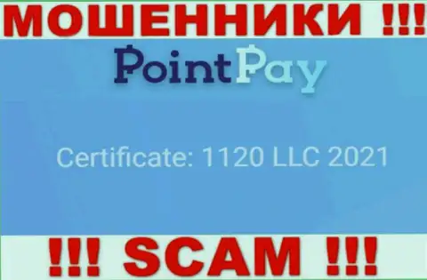 Регистрационный номер мошенников ПоинтПэй, опубликованный на их официальном онлайн-сервисе: 1120 LLC 2021