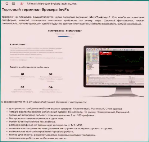 Обзор платформы Форекс брокера INVFX Eu на онлайн-ресурсе fullinvest biz