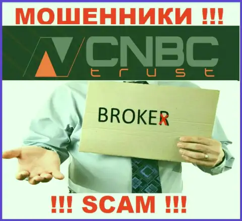 Не стоит взаимодействовать с CNBC Trust их деятельность в области Broker - неправомерна