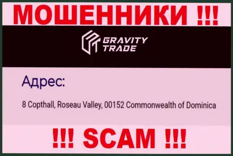 IBC 00018 8 Copthall, Roseau Valley, 00152 Commonwealth of Dominica - это оффшорный официальный адрес Gravity-Trade Com, указанный на веб-портале этих махинаторов
