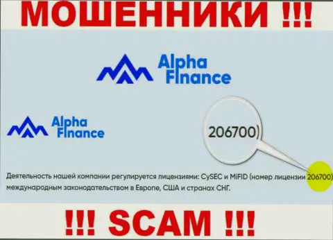 Лицензионный номер Alpha Finance Investment Services S.A., у них на веб-портале, не поможет сохранить ваши депозиты от воровства
