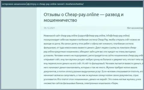 Cheap Pay Online - это ГРАБЕЖ !!! Высказывание автора обзорной статьи