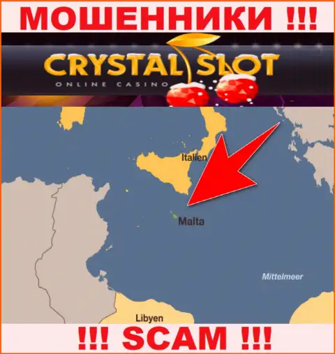 Malta - именно здесь, в оффшоре, отсиживаются интернет-мошенники КристалСлот