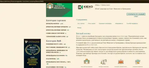 Обзорный материал о услугах ФОРЕКС дилинговой компании Киехо, опубликованный на интернет-портале директори финансмагнатес Ком