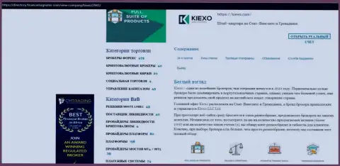 Обзорный материал об условиях трейдинга форекс компании Киехо, расположенный на информационном ресурсе directory financemagnates com