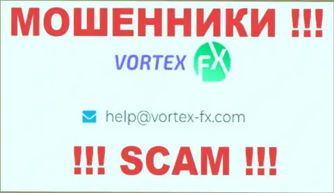 На сайте Вортекс ФХ, в контактной информации, представлен e-mail данных интернет мошенников, не стоит писать, лишат денег
