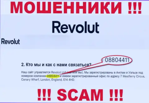 Будьте очень осторожны, наличие регистрационного номера у организации Revolut (08804411) может быть уловкой