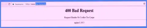 Официальный интернет-сервис форекс брокера Фибо Форекс некоторое количество дней вне доступа и выдает - 400 Bad Request